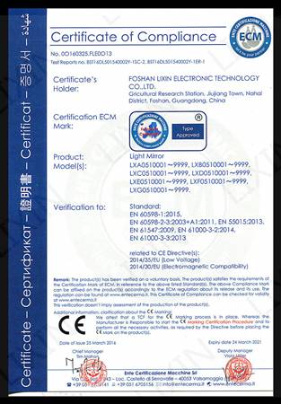 灯镜产品CE证书